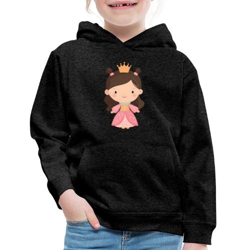 Cute Cartoon Little Princess Standing and Smiling - Kids‘ Premium Hoodie