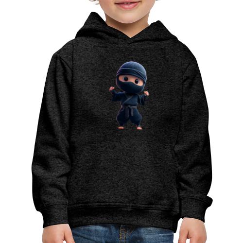 Cute Cartoon Ninja Toddler in Fight Pose - Kids‘ Premium Hoodie