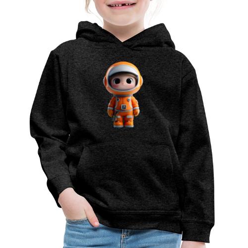 Cute Cartoon Astronaut in Orange Suit - Kids‘ Premium Hoodie
