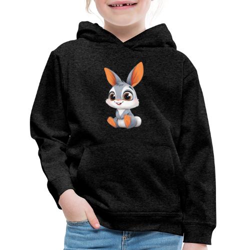 Multicolor Baby Rabbit Cartoon Sitting - Kids‘ Premium Hoodie