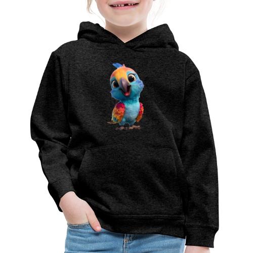 Colorful Cartoon Baby Parrot Design - Kids‘ Premium Hoodie