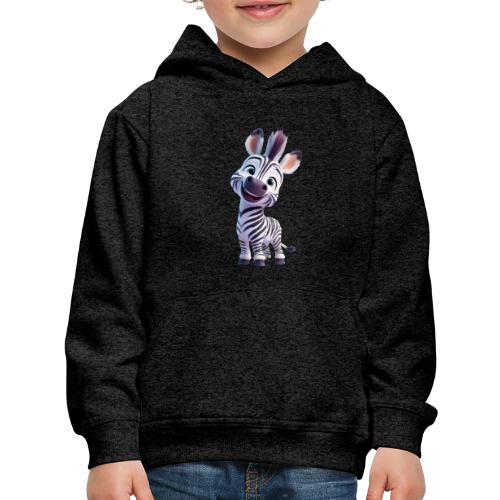 Playful 3D Baby Zebra Smiling Brightly - Kids‘ Premium Hoodie