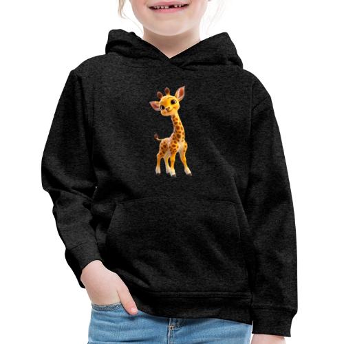 Adorable 3D Baby Giraffe with Big Eyes - Kids‘ Premium Hoodie