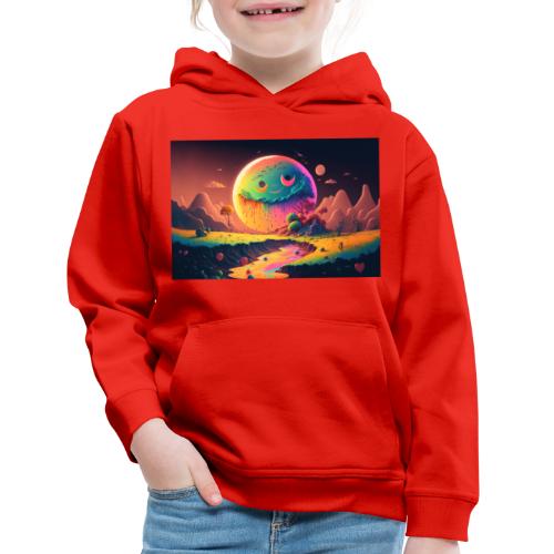 Spooky Smiling Moon Mountainscape - Psychedelia - Kids‘ Premium Hoodie