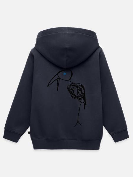 Mia's Bird - Kids Premium Organic Zip Hoodie - navy