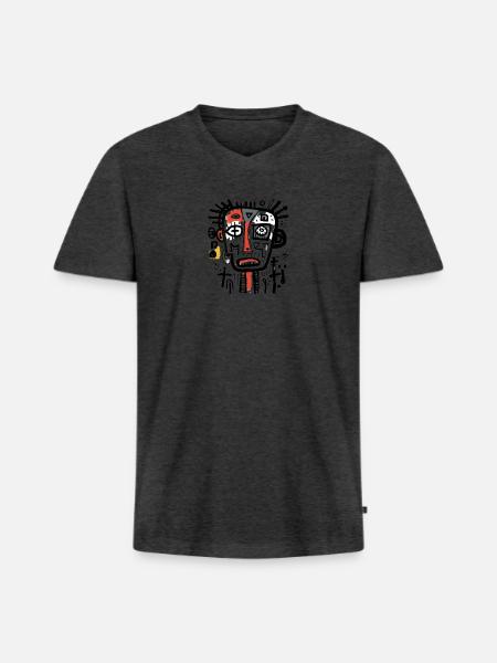 unique character design - Men's Premium Organic V-Neck T-Shirt - heather anthracite
