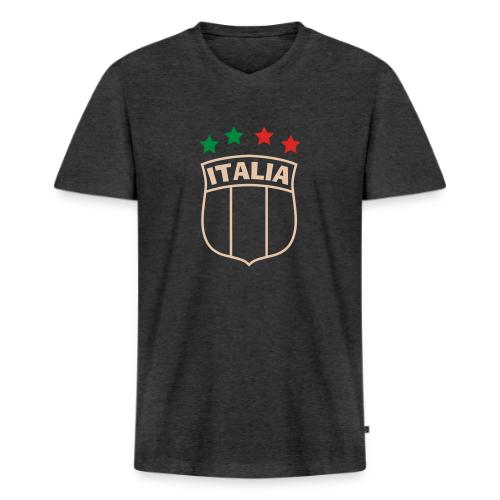 italia shield 4 stars 3 color v2 - Men's Premium Organic V-Neck T-Shirt