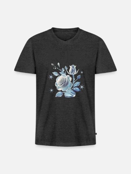 Pure Elegance Rose - Men's Premium Organic V-Neck T-Shirt - heather anthracite