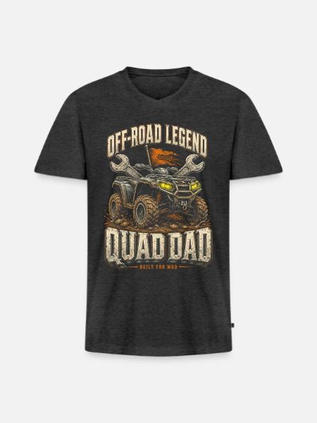 ATV Quad ATVs Quad Dad - Men's Premium Organic V-Neck T-Shirt - heather anthracite
