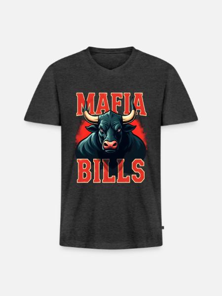 Mafia Bills - Men's Premium Organic V-Neck T-Shirt - heather anthracite