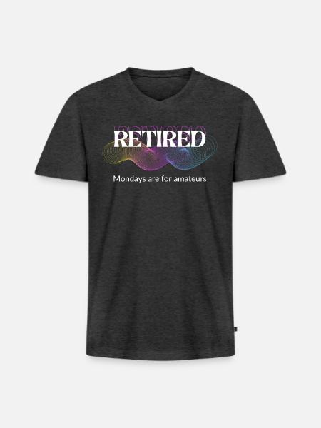 Unique Retirement Gift - Men's Premium Organic V-Neck T-Shirt - heather anthracite