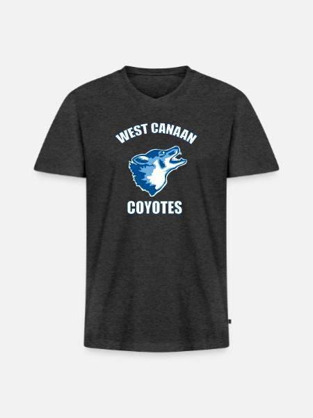 West Canaan Coyotes - Men's Premium Organic V-Neck T-Shirt - heather anthracite