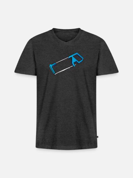 Hacksaw iron saw | Eisensäge - Men's Premium Organic V-Neck T-Shirt - heather anthracite