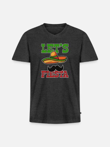 Cinco de Mayo Mexican - Men's Premium Organic V-Neck T-Shirt - heather anthracite