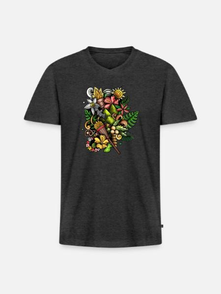 Lunar Dreamcatcher - Men's Premium Organic V-Neck T-Shirt - heather anthracite