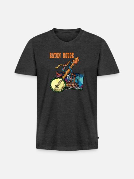 Baton Rouge - Men's Premium Organic V-Neck T-Shirt - heather anthracite