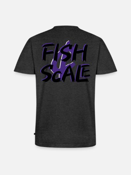 Purple Fish Sale Brush Art - Men's Premium Organic V-Neck T-Shirt - heather anthracite