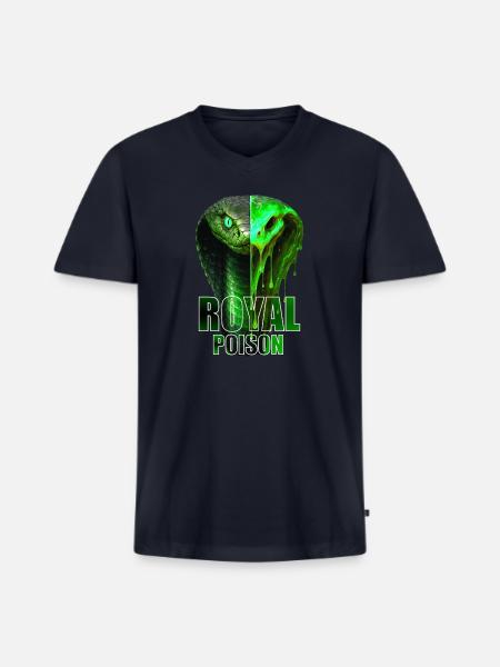 Royal Poison Serpent Split - Men's Premium Organic V-Neck T-Shirt - navy