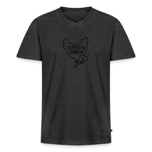 Cosmopolitan Cornbread Hen & Spoon Logo - Men's Premium Organic V-Neck T-Shirt