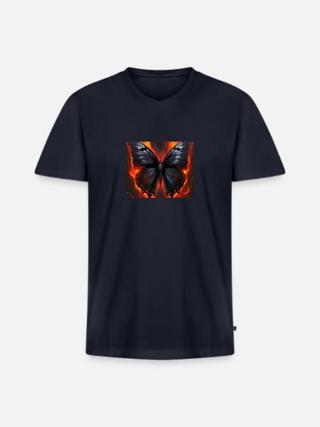 DZGN - Men's Premium Organic V-Neck T-Shirt - navy