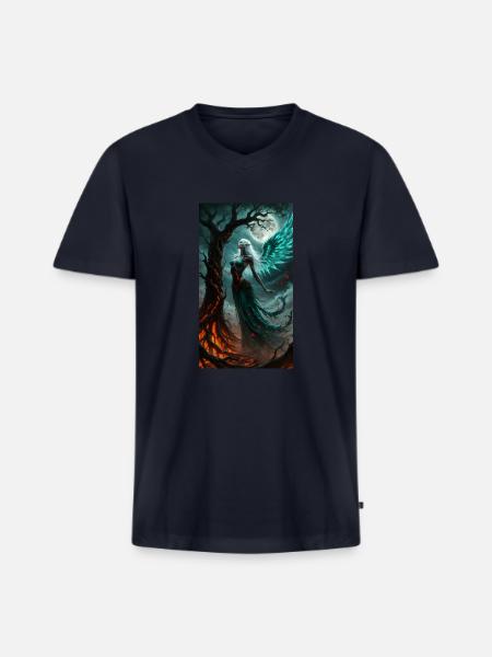 Moonlight Winged Elf - Men's Premium Organic V-Neck T-Shirt - navy