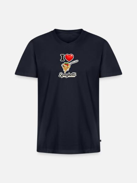I Love Spaghetti Icon - Men's Premium Organic V-Neck T-Shirt - navy