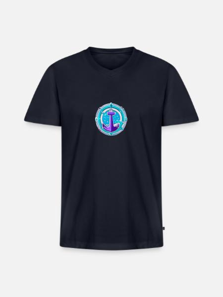 Anchors Away - Men's Premium Organic V-Neck T-Shirt - navy