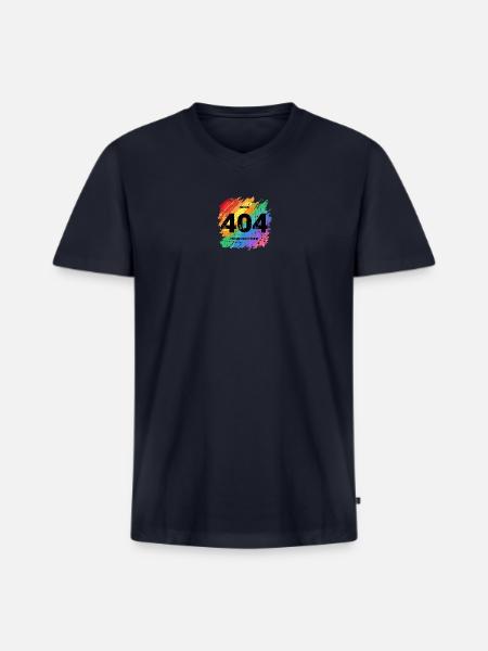 Rainbow 404 Error Tee - Men's Premium Organic V-Neck T-Shirt - navy
