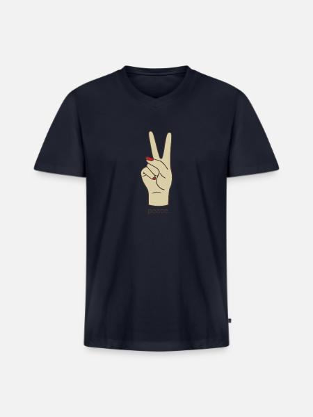 peace 1 1 - Men's Premium Organic V-Neck T-Shirt - navy