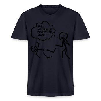 Funny Stickman. Funny quote gifts. Ideal present - Men's Premium Organic V-Neck T-Shirt - navy - Front - AI Model Male 178 light (178cm)