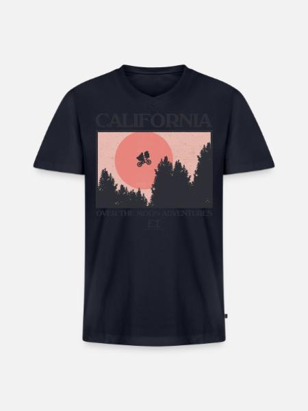 E.T. California Over The Moon Adventures - Men's Premium Organic V-Neck T-Shirt - navy