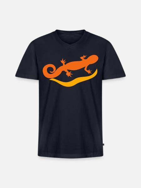 salamander - Men's Premium Organic V-Neck T-Shirt - navy