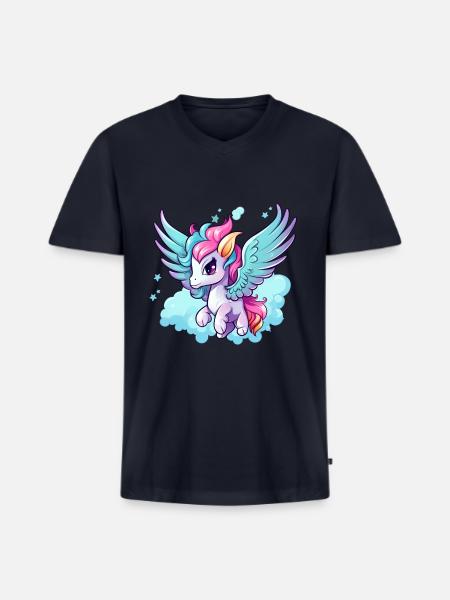 Pegasus - Men's Premium Organic V-Neck T-Shirt - navy
