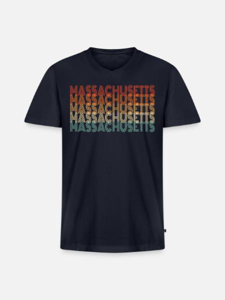 Visiting Massachusetts Gift - Men's Premium Organic V-Neck T-Shirt - navy