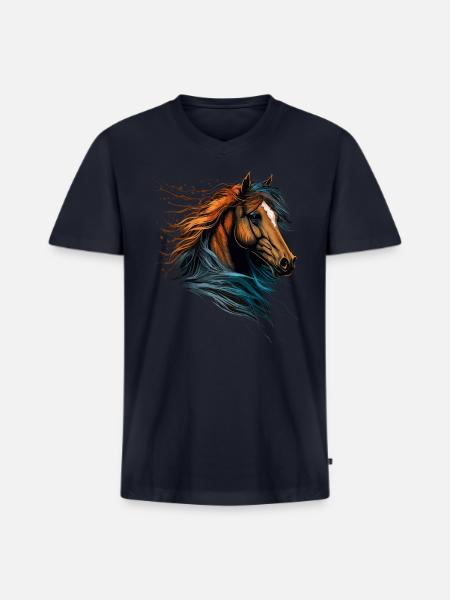 Horseman - Men's Premium Organic V-Neck T-Shirt - navy