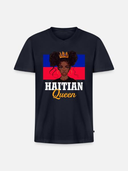 Haitian princess, haiti - Men's Premium Organic V-Neck T-Shirt - navy