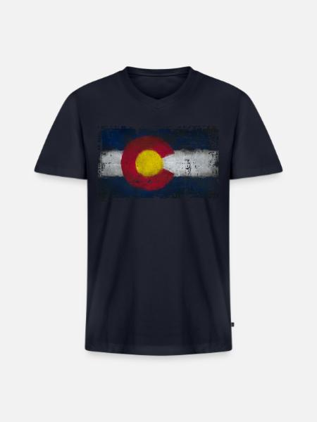 colorado colors - Men's Premium Organic V-Neck T-Shirt - navy