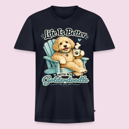 Life Is Better With My Goldendoodle - Men's Premium Organic V-Neck T-Shirt