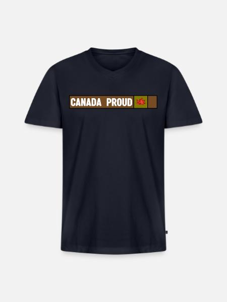 Canada Proud Camo - Men's Premium Organic V-Neck T-Shirt - navy