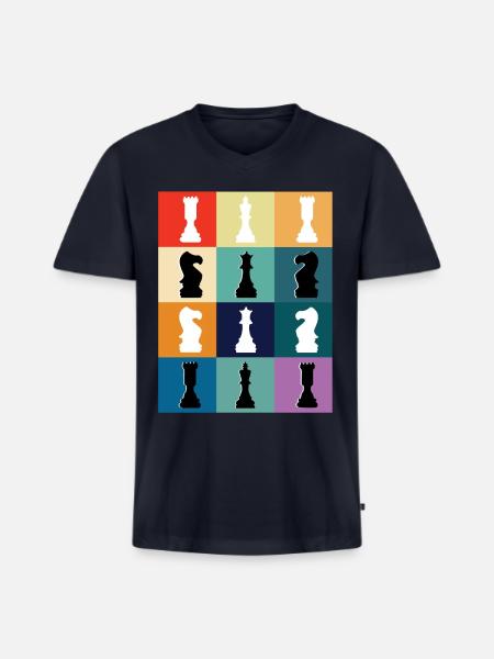 Chess Piece - Men's Premium Organic V-Neck T-Shirt - navy