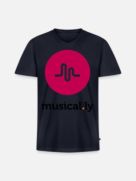 Musical.ly Logo - Men's Premium Organic V-Neck T-Shirt - navy