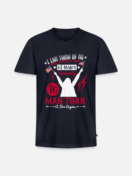 Fire Engine Power: Manhood Pride - Men's Premium Organic V-Neck T-Shirt - navy
