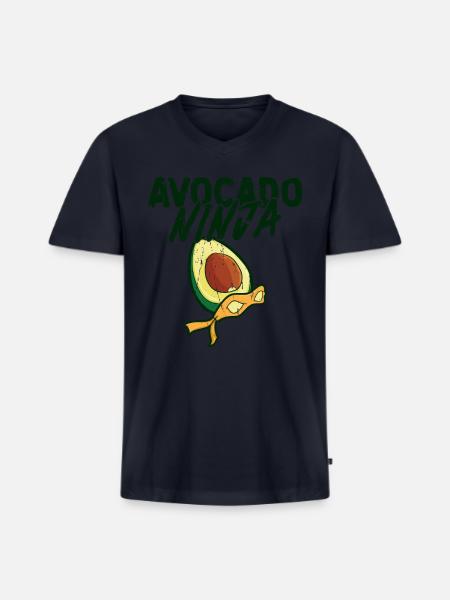 Avocado ninja - Avocado - Men's Premium Organic V-Neck T-Shirt - navy