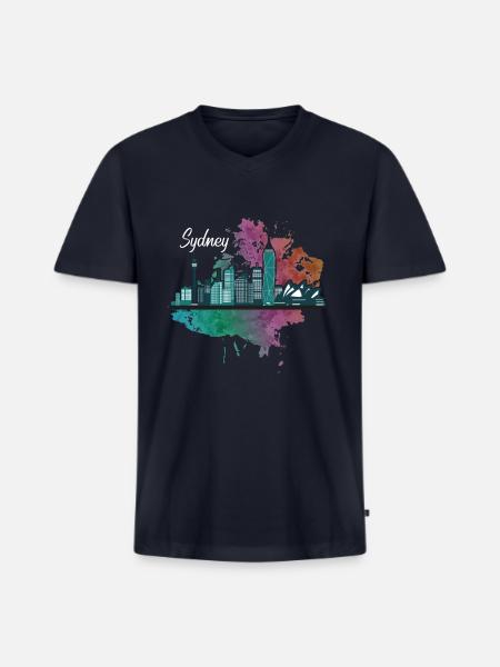 Sydney - Men's Premium Organic V-Neck T-Shirt - navy