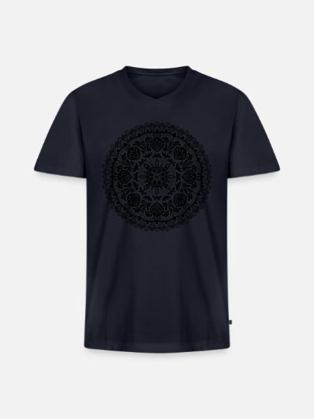 Mandala black and white - Men's Premium Organic V-Neck T-Shirt - navy