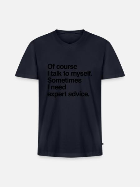 Expert advice - Men's Premium Organic V-Neck T-Shirt - navy