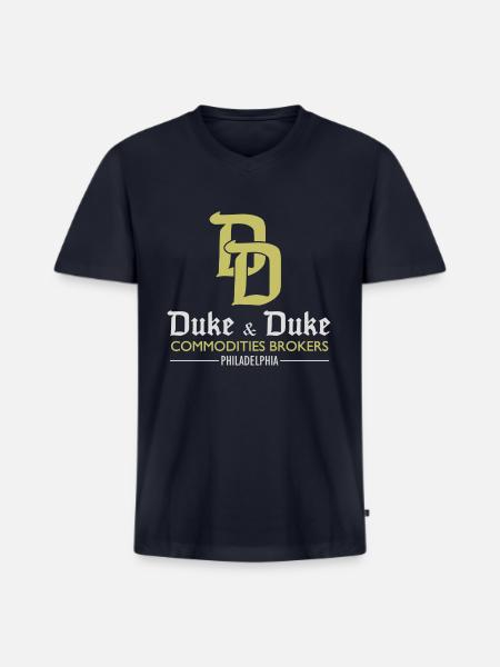 Duke and Duke - Men's Premium Organic V-Neck T-Shirt - navy
