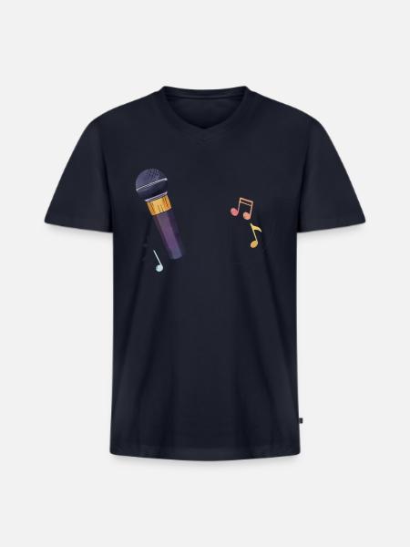 Microphone Music - Men's Premium Organic V-Neck T-Shirt - navy
