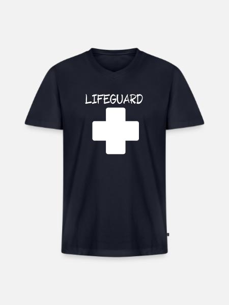 LIFEGUARD - Men's Premium Organic V-Neck T-Shirt - navy