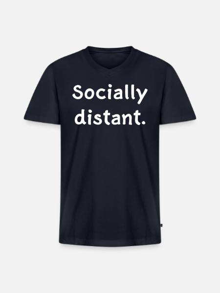 Socially distant - Men's Premium Organic V-Neck T-Shirt - navy